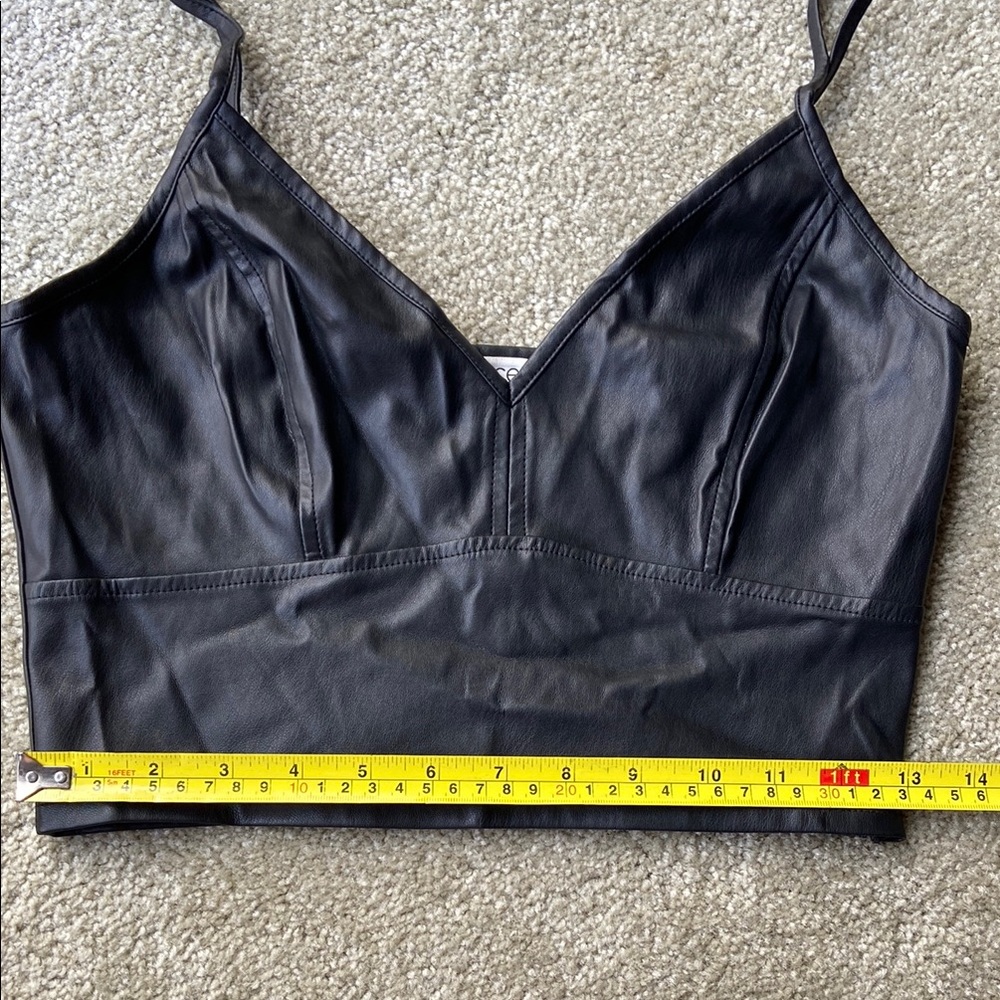 🪷Lola Grace Faux Leather Crop Top, Black, Size Small - Picture 7 of 10